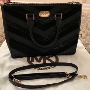 Michael Kors Rollins Chevron Leather Satchel